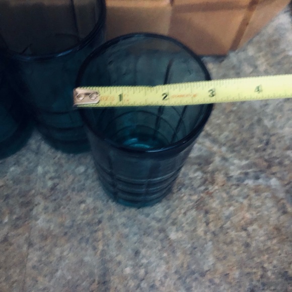 Green Tartan Anchor Hocking Glasses. Set of 4 - Picture 3 of 6